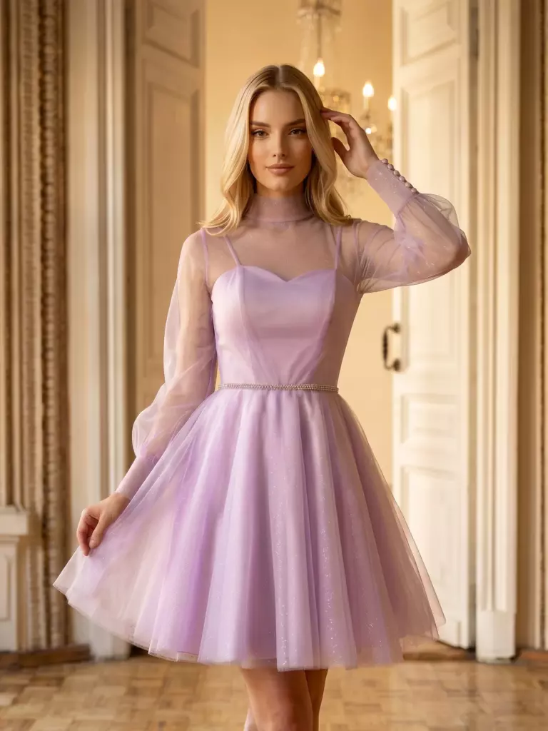 Лавандовое платье мини трансформер 2 в 1
